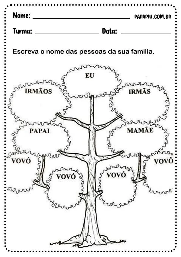 Membros da família em inglês com atividades - Inglês Prático