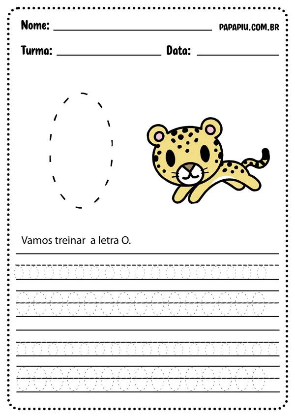 Atividades com vogais: caligrafia da letra O