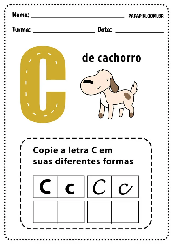 atividade de alfabetizacao com a letra c