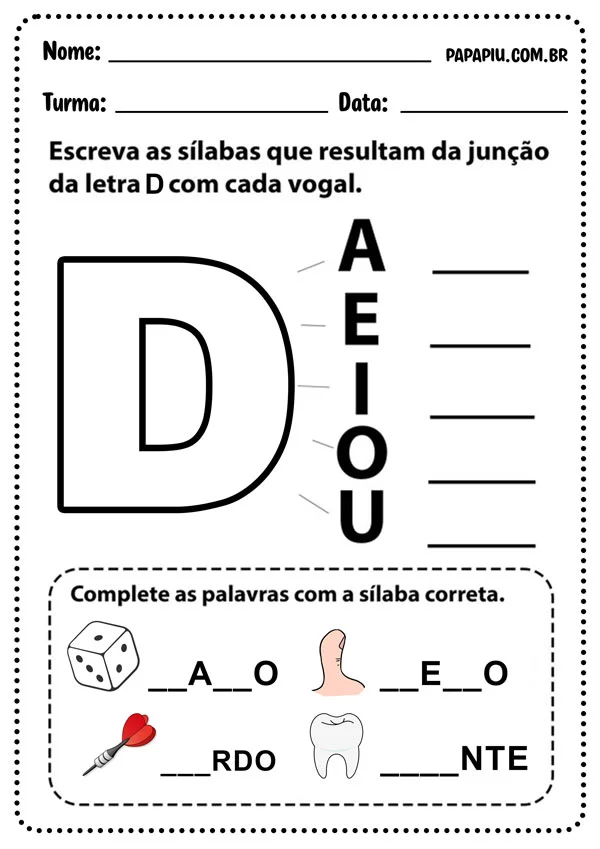 ATIVIDADE DE ALFABETIZAÇÃO - JOGO EDUCATIVO DO SOM OU LETRA