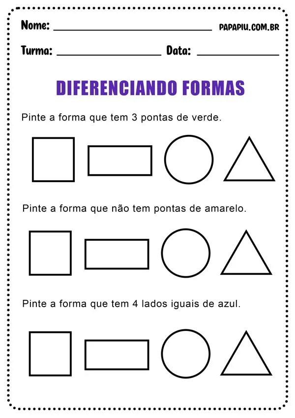 FORMAS geométricas em Inglês!