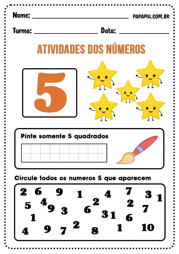 Atividades matemáticas 1° ano para aprender os números