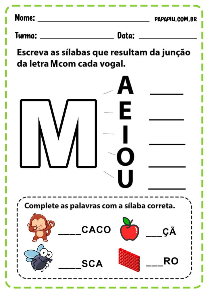 Atividades De Alfabetiza O Com A Letra M Papapiu