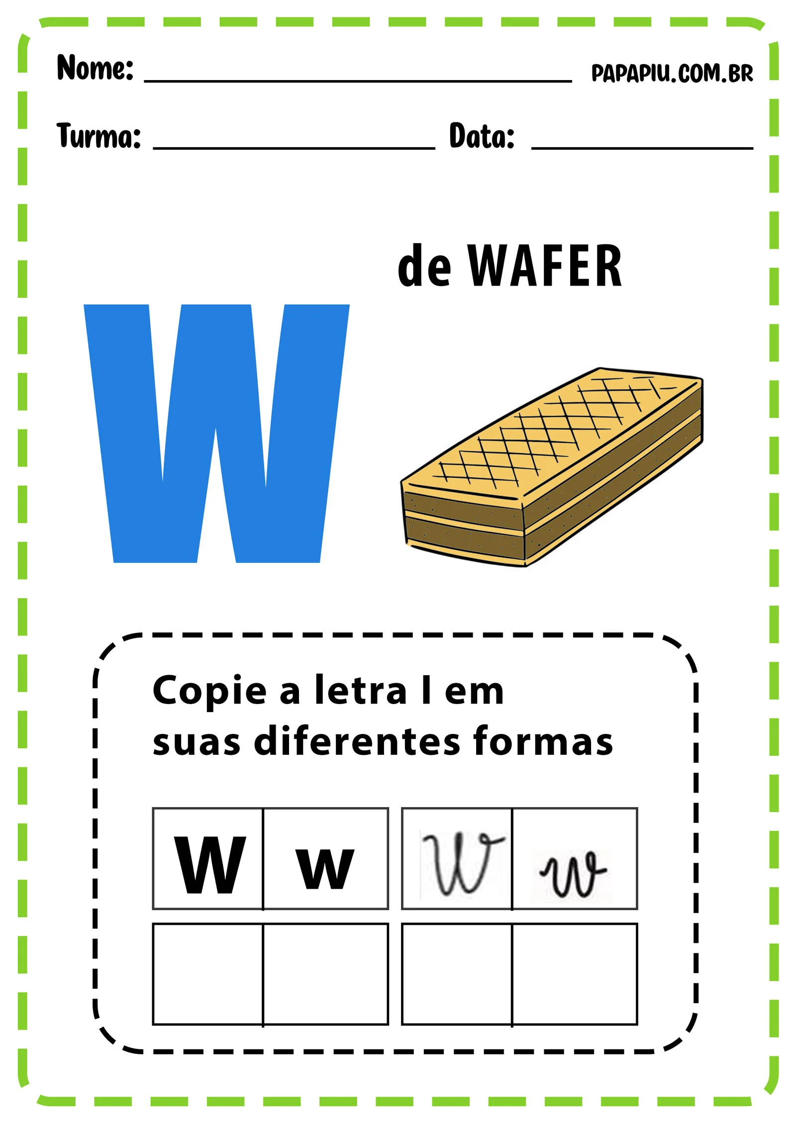 Atividades de alfabetização com a letra W