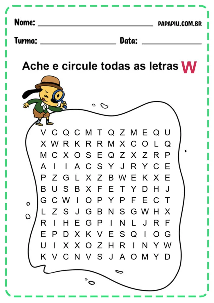 Atividade com a letra W