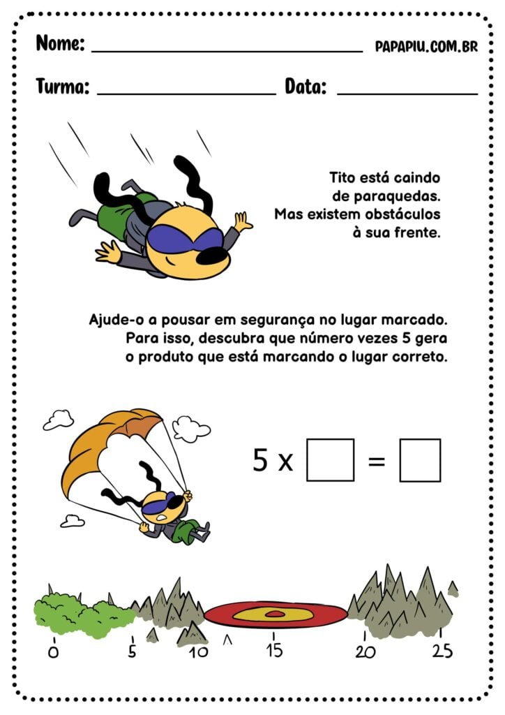 Atividedade matemática de multiplicação