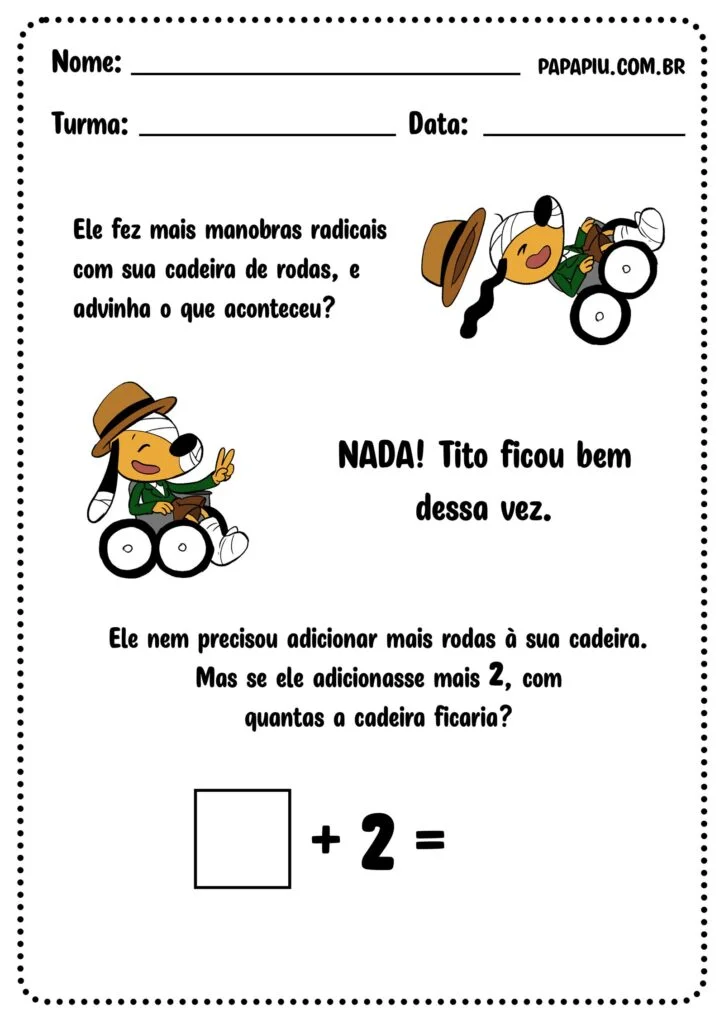 Atividade de matemática para educação infantil