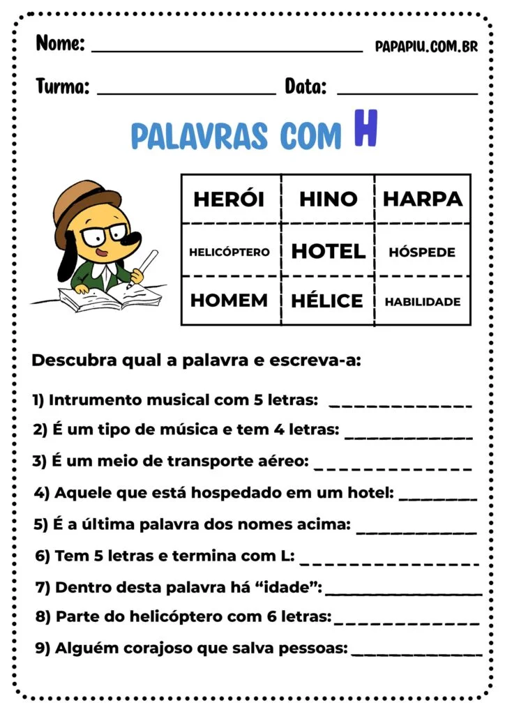 Exercícios de Português - Alfabetização (1º e 2º ano) 2