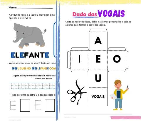 Atividades das Vogais: alfabetização fácil