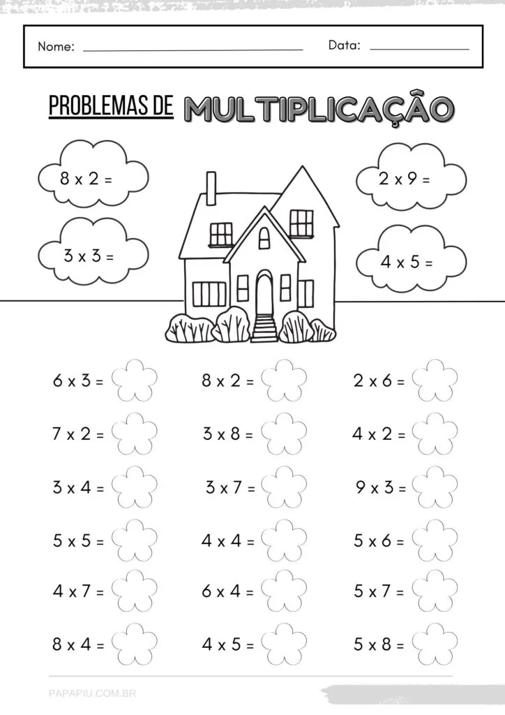 Atividade de multiplicação 3 ano